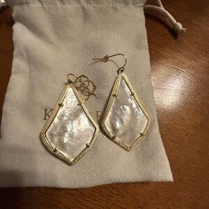 Kendra Scott mother of pearl Alexandra earrings